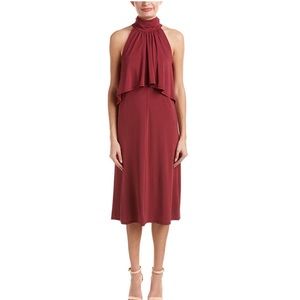 NWT Ella Moss Burgundy Red High Neck Midi Dress